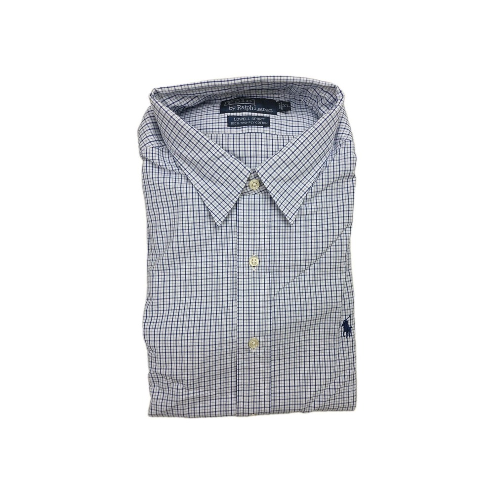 NWT 90s Vintage Polo Ralph Lauren Lowell Sport Shirt Cotton Mens XL Navy Blue
